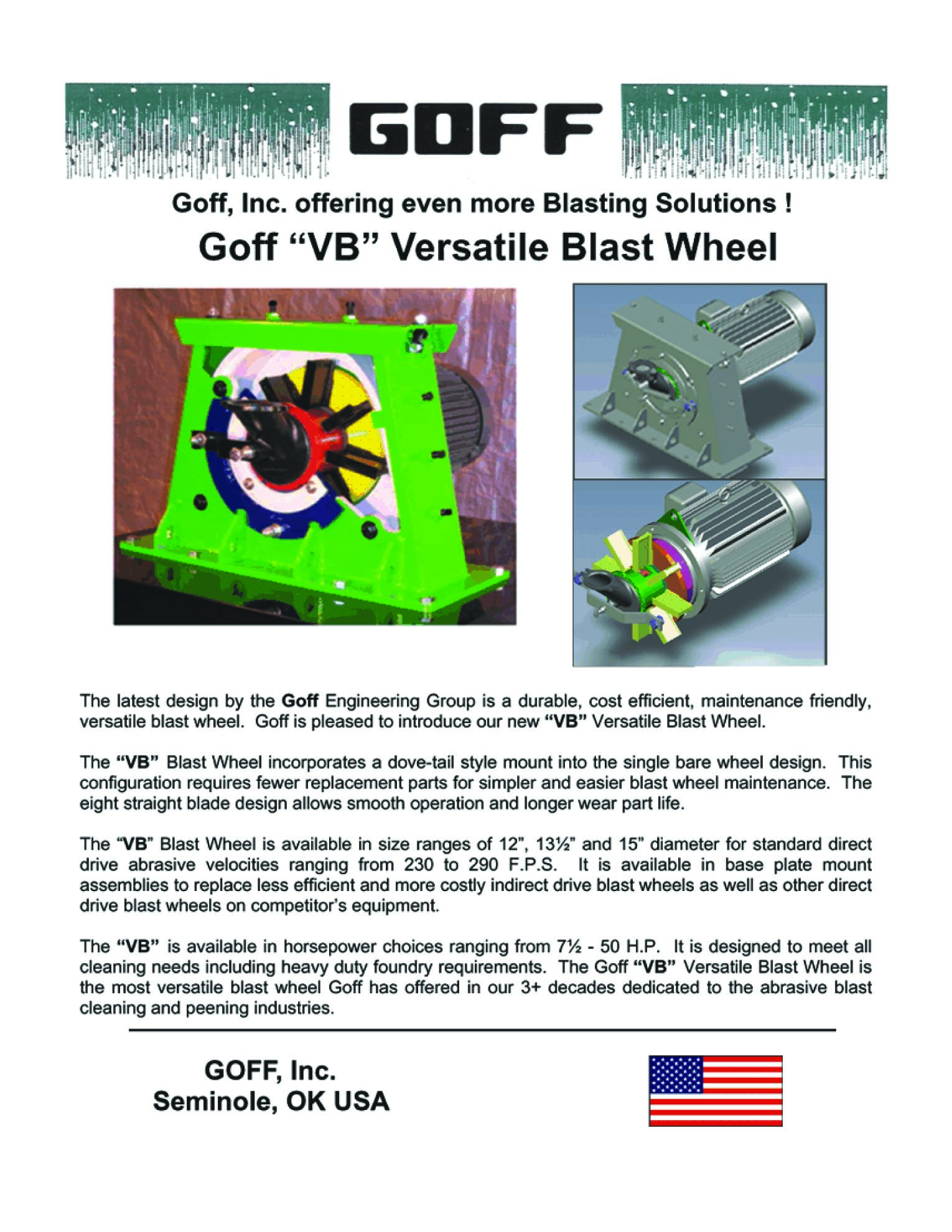 Goff offers VB blast wheel